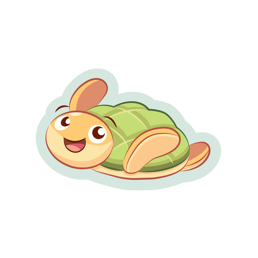 A Japanese melon pan turtle cartoon sticker