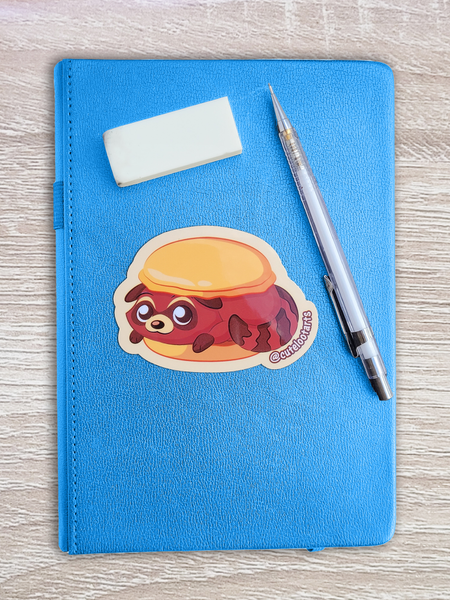 Connor the Chocolate Macaraccoon Sticker