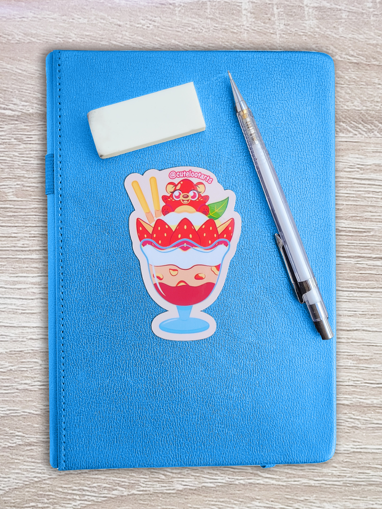 Parfait Sticker Star the Strawbearry Parfait Sticker - Cute Loot Arts – Cute Loot Arts ...